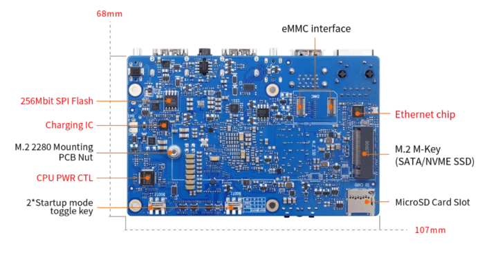 Orange Pi Aipro 8T côté inférieur