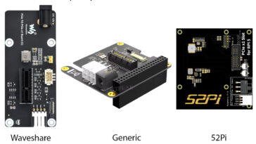 Raspberry Pi PCIe x1 adapter boards