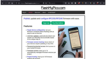Flashmypico - Raspberry Pi Pico / Pico 2 Édition de code et clignotement clignotant à partir d'un navigateur Web