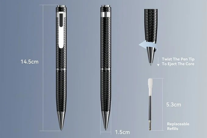 Stylo AI avec des recharges remplaçables au microphone
