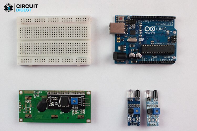 Composants requis pour le compteur de visiteurs bidirectionnels