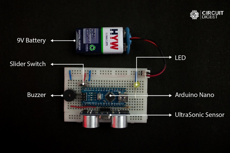 Arduino Blind Stick Pièces marquées