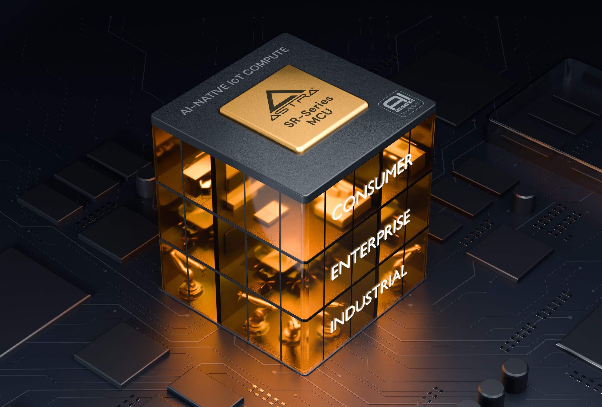 Synaptics Astra Sr Series AR ARM CORTEX-M55 MCUS ARME ARM ETHOS-U55 NPU, CORTE CORTEX-M4 BOSSIEUX avec micronpu