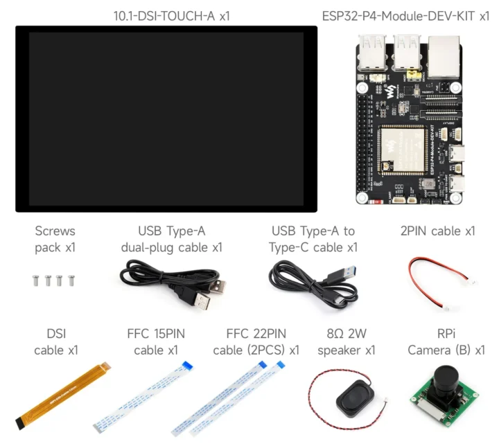 ESP32-P4-module-dev-kit-c Contenu du package