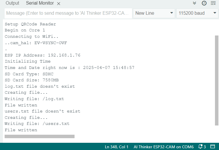 Système de gestion des utilisateurs du lecteur de code QR ESP32-CAM (serveur Web) 18 ESP32-CAM QR Code Reader Server Web Arduino IDE Démonstration en série