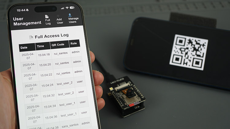 Système de gestion des utilisateurs du lecteur de code QR ESP32-CAM (serveur Web) 33 Démonstration du projet de gestion des utilisateurs de serveur Web de code Web de code Web ESP32-CAM CODE-CAM