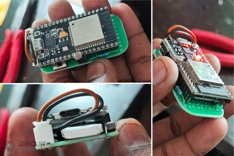 Dispositif de contrôle gestuel entièrement assemblé avec batterie Lipo.