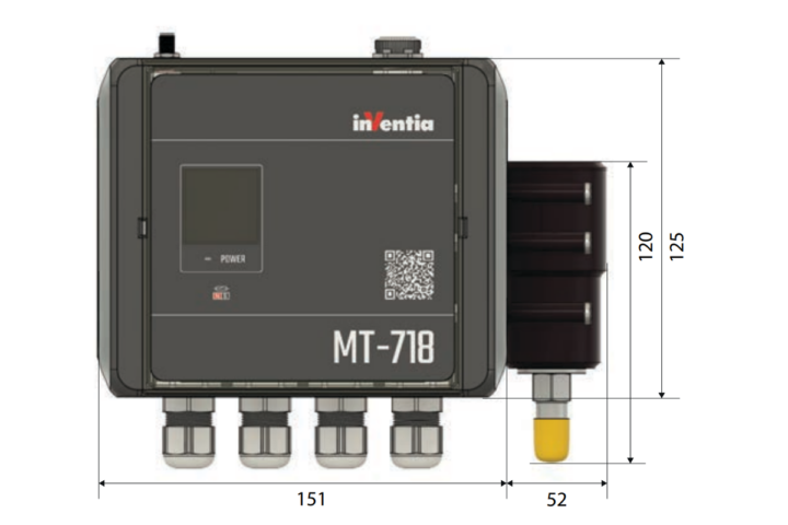 Inventia MT 718 PS Dimension de la télémétrie