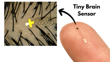 Tiny Brain Sensor that Fits Between Hair Strands