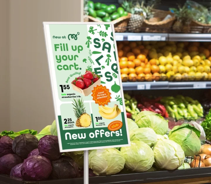 Affichage de papier de couleur de vente au détail