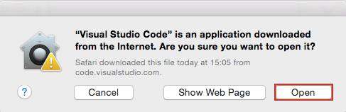 Microsoft Visual Studio Code vs Code Téléchargement du fichier d'application pour Mac OS X