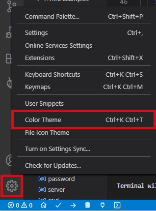 VS Code Sélectionnez des thèmes de couleurs différentes