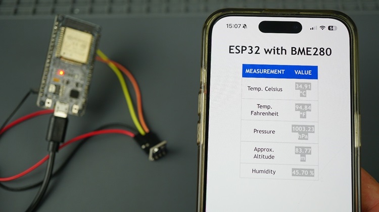 ESP32 Afficher les lectures du capteur BME280 sur le serveur Web