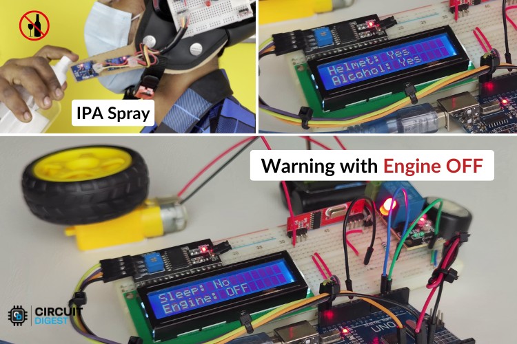 Comment construire un casque intelligent en utilisant Arduino? 12 Démo de détection d'alcool avec casque intelligent
