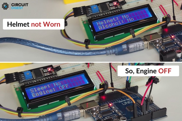 Comment construire un casque intelligent en utilisant Arduino? 9 Test de détection d'usure dans le casque intelligent sans porter le casque