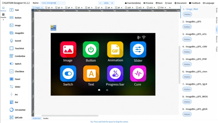 Interface Web Guition pour LVGL