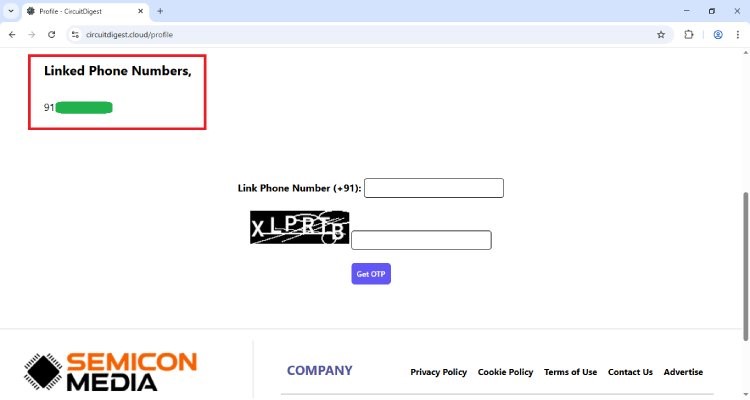 Affichage de la liste des numéros de téléphone des destinataires liés