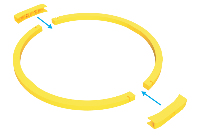 Installation des roulements 603zz et connexion du cycle médian à l'anneau extérieur du support de test de drone