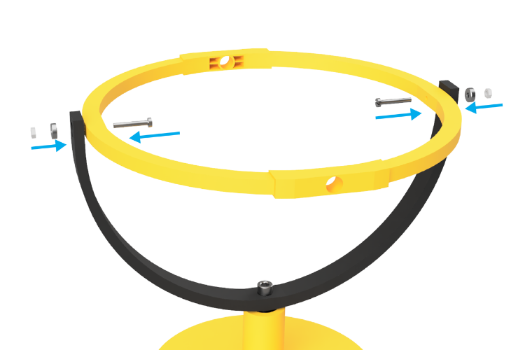 schéma de connexion à anneau moyen et anneau extérieur