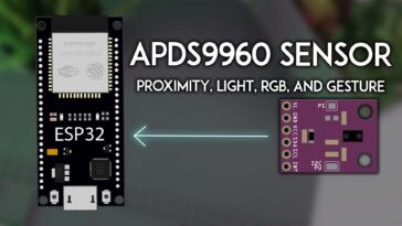 ESP32: APDS9960 Proximité, Lumière, RVB, capteur de geste (Arduino)