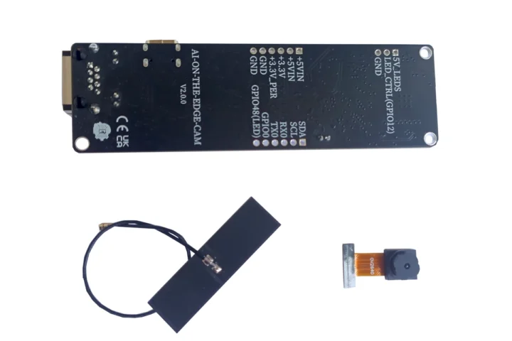 Carte AI-on-the-Edge-Cam avec antenne et appareil photo