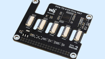 4 Ch PCIe FFC Adapter Board for Raspberry Pi 5