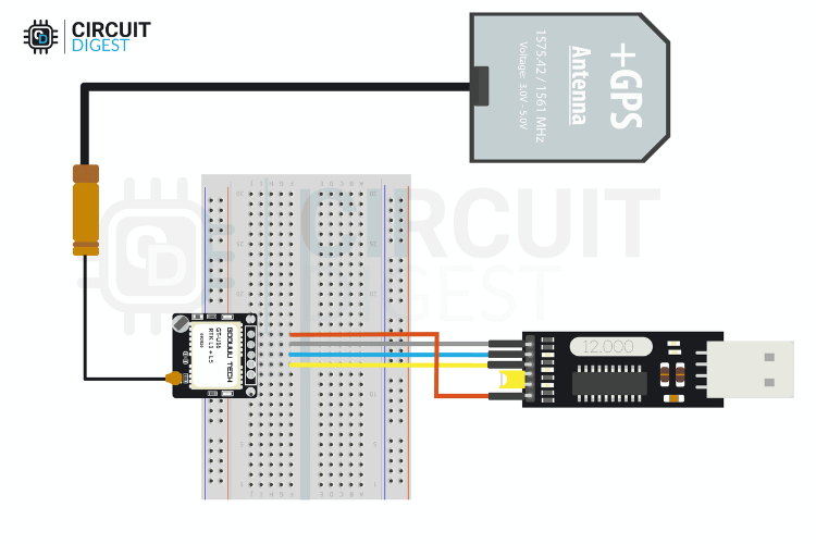 Connexion du diagramme de circuit de TTL de Goouuu Tech-GT-U16 TTL à l'ordinateur portable