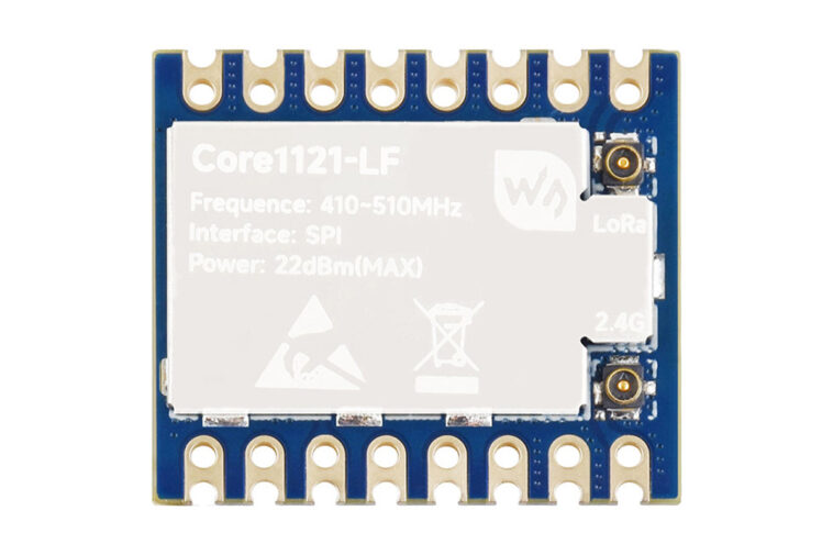 Waveshare Core1121 : module LoRa multi-bandes avec support sub-GHz, bande S et 2,4 GHz ISM 1 Core1121-LF/HF multi-band LoRa module with castellated and through holes