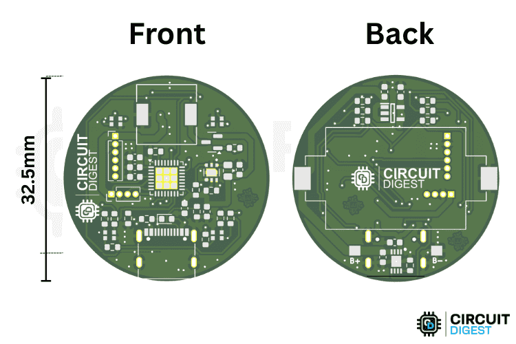 Conception de disposition PCB personnalisée pour le pendentif de surveillance de la qualité de l'air portable montrant le placement et le routage des composants