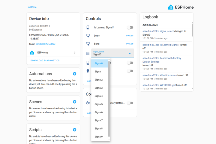 ESP32-C3 ESPHOME IR BLASTER ASSISTANT