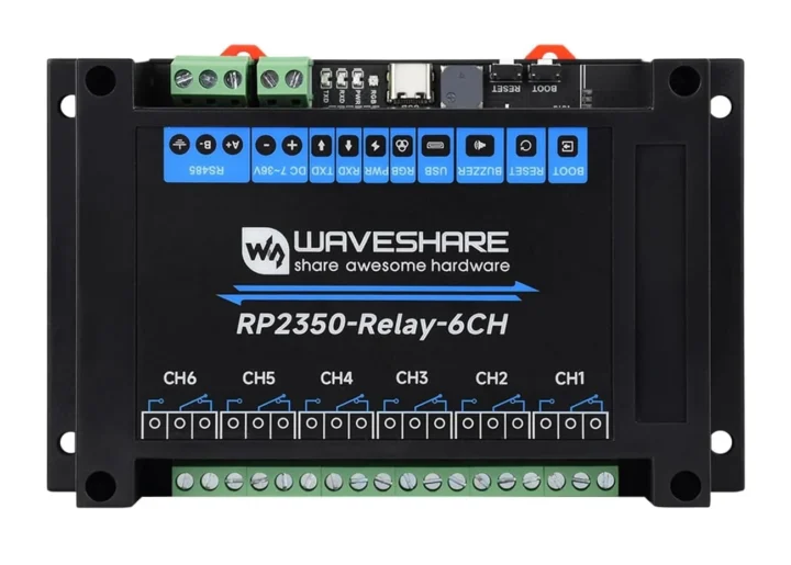 Contrôleur RS485 à 6 canaux Raspberry PI RP2350