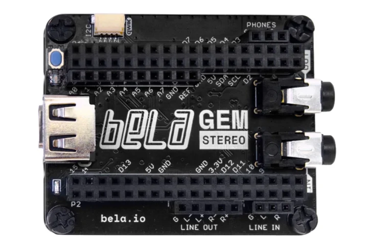Panneau audio stéréo Bela Gem pour PocketBeagle 2