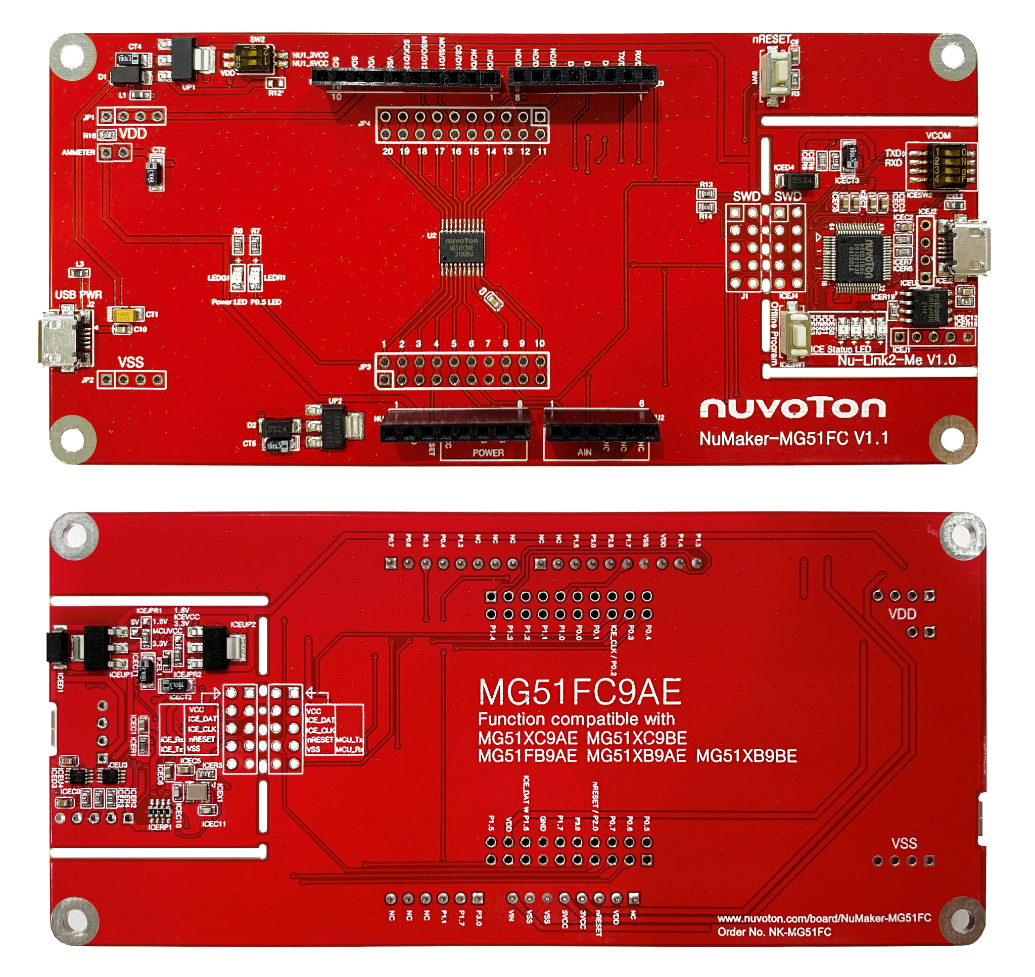 NuMaker-MG51FC MG51 8-bit 8051 MCU development board