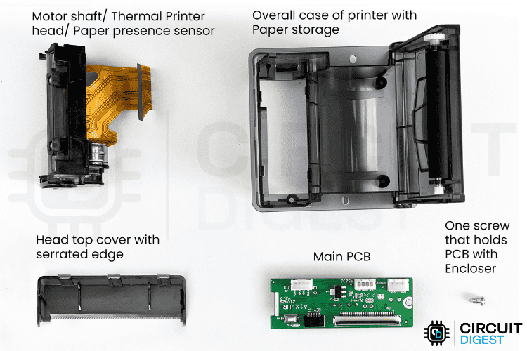 ESP32 Thermal Imprimante démonté