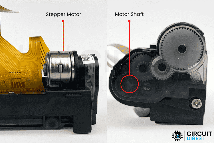Moteur pas à pas et les engrenages de l'imprimante thermique à l'aide d'ESP32