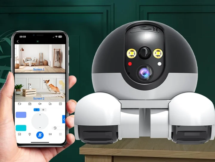 Robot de sécurité mobile à double caméra HD