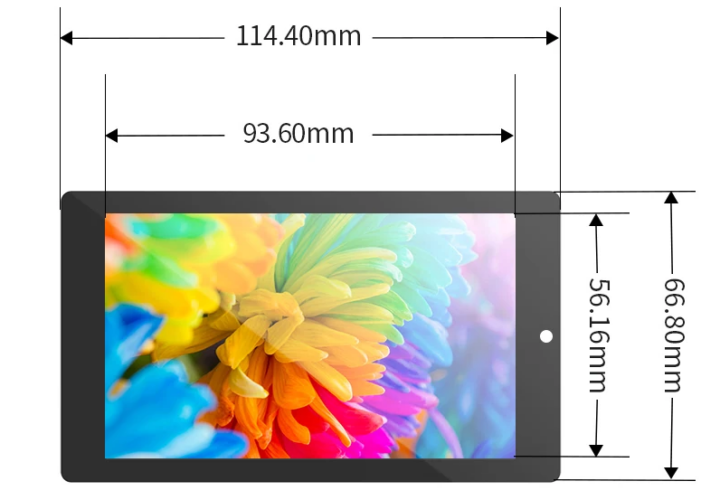 Dimensions de la carte de développement de l'affichage tactile ESP32