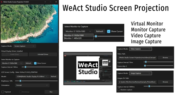 Projection d'écran de studio Weact