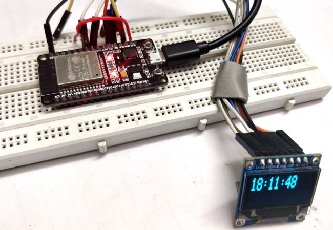 Horloge Internet utilisant ESP32 et l'affichage OLED