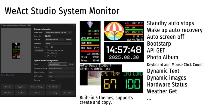 Moniteur du système de studio Weact