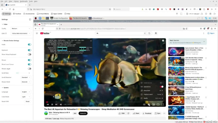 Tableau de bord Web GLKVM