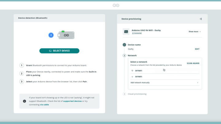 Page Bluetooth à fluxage Bluetooth de provisioning Bluetooth Arduino et configurer le réseau via la page Bluetooth