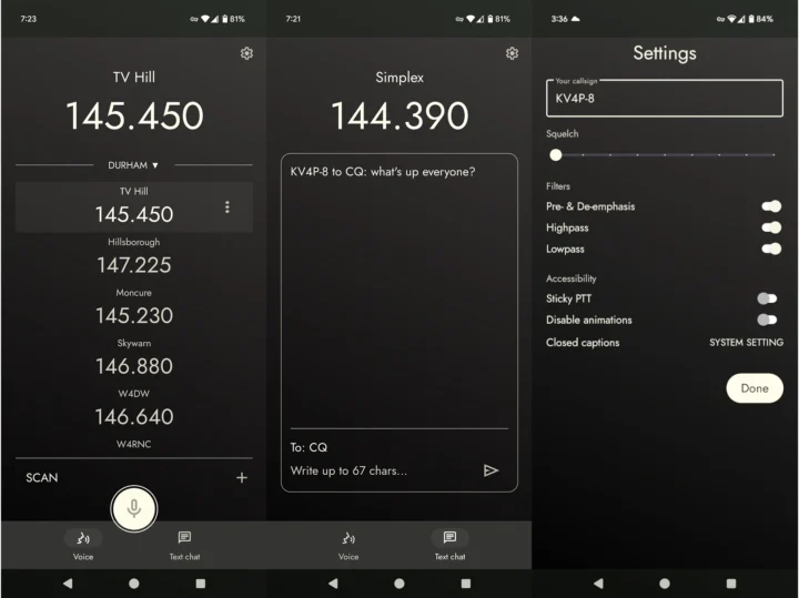 Application KV4P HT Android