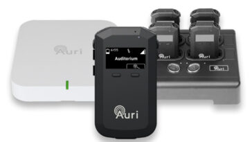 Auri RX1 Receiver, TX2N 2 Channel Transmitter, and Docking Station