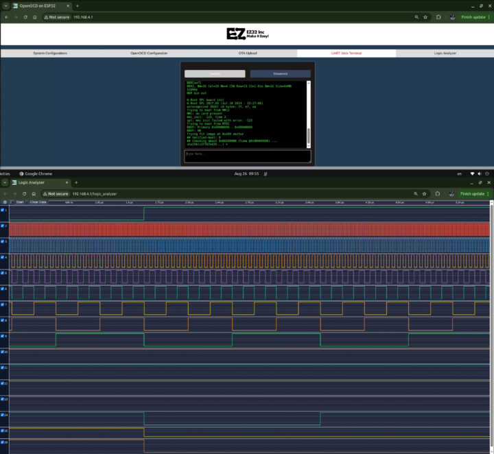 Exemple d'ESP32JTAG OpenOCD et d'analyseur logique