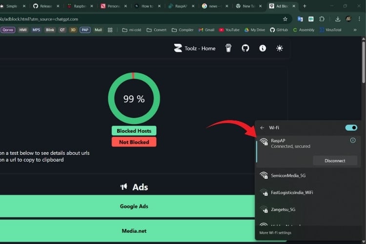 Publicités bloquées avec succès à l'aide du filtrage DNS sur le routeur Raspberry Pi