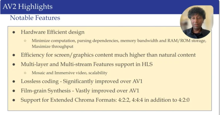 Principales fonctionnalités de l'AV2