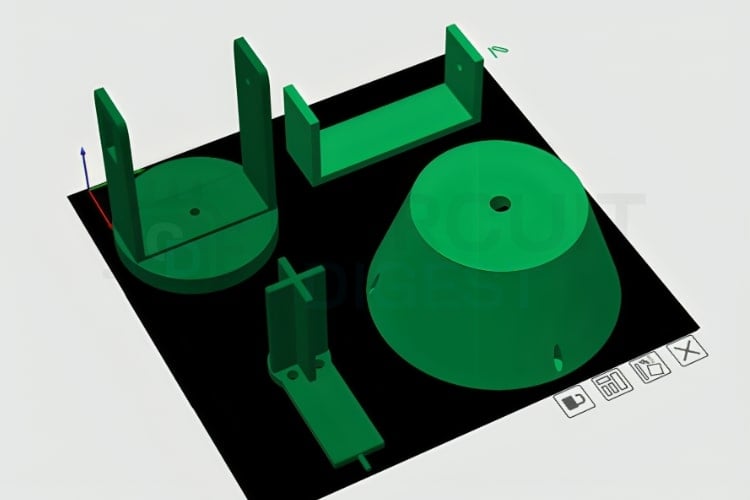 Système de suivi solaire à deux axes utilisant Arduino 4 Modèles CAO 3D pour la structure mécanique du tracker solaire à deux axes montrant les supports de servo et les supports de panneau