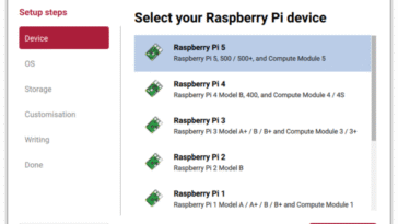 Raspberry Pi Imager V2.0.0 Raspberry Pi 5 Device