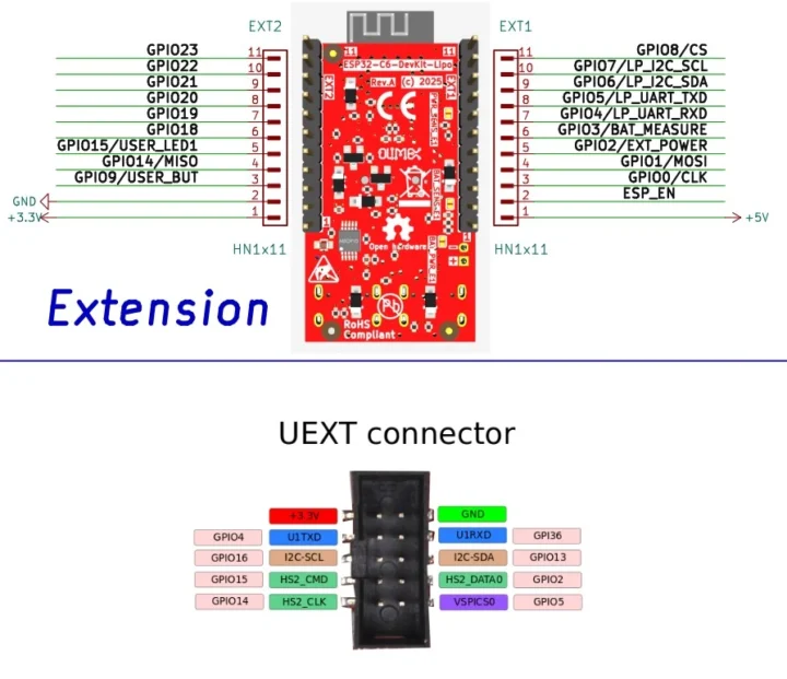 Schéma de brochage ESP32-C6-Devkit-Lipo Schéma de brochage ESP32-C6-Devkit-Lipo